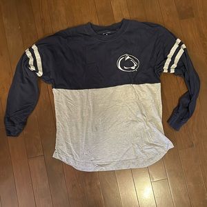 Penn State long sleeve gray and navy blue shirt.  Relaxed fit. Size medium